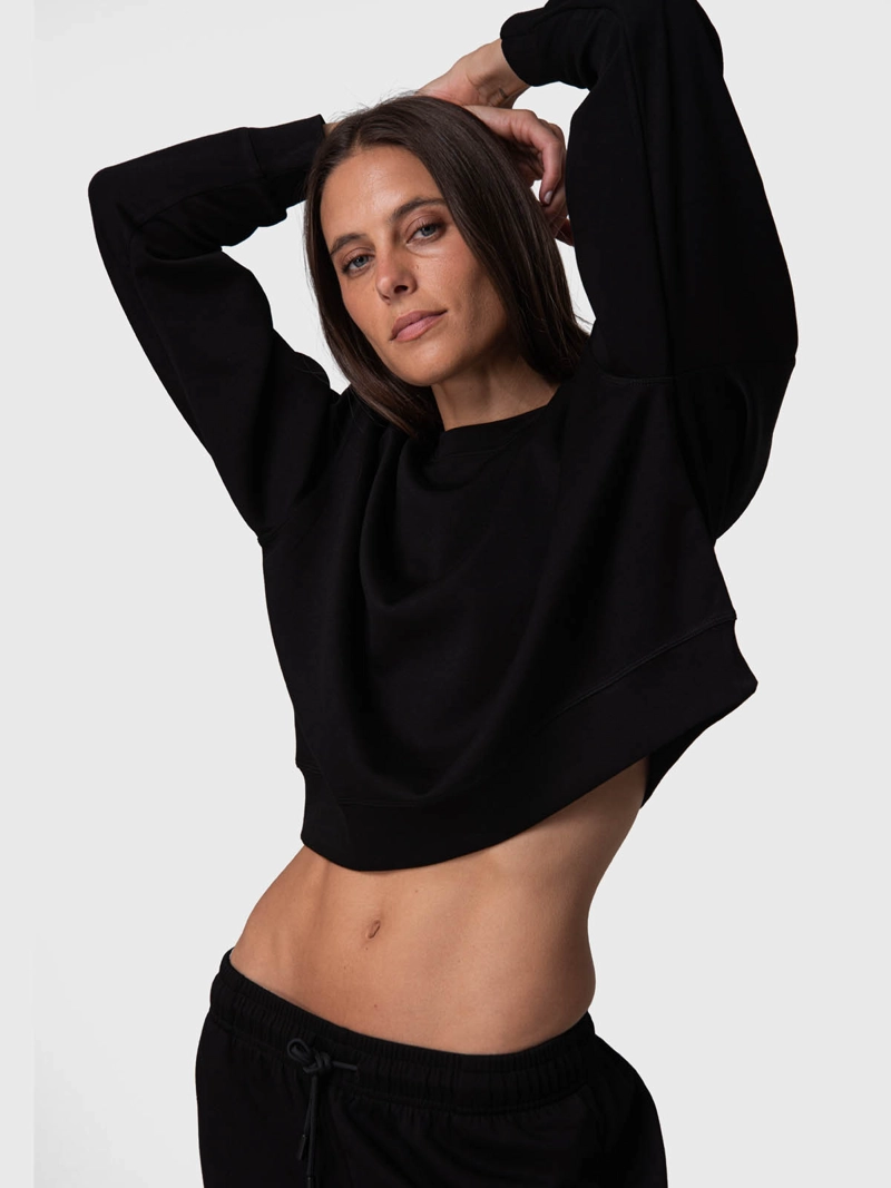 POLERON MUJER CREW GENOVA REC NEGRO BSOUL - 1