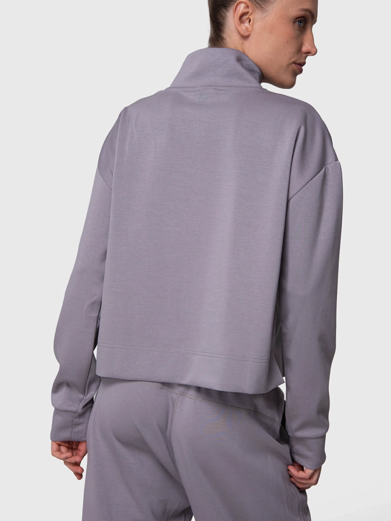 POLERON MUJER HALF ZIP TOLEDO REC GRIS BSOUL - 4