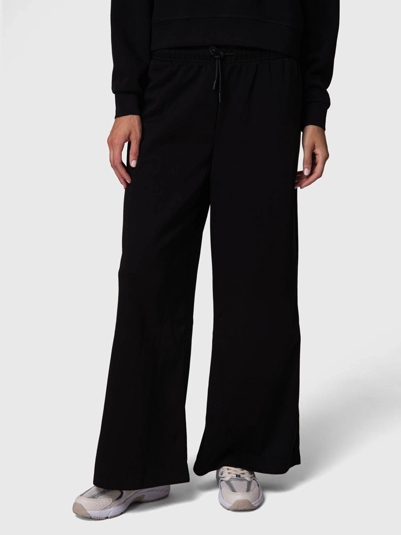PANTALON BUZO MUJER WIDE LEG PAZ REC NEGRO BSOUL - 1