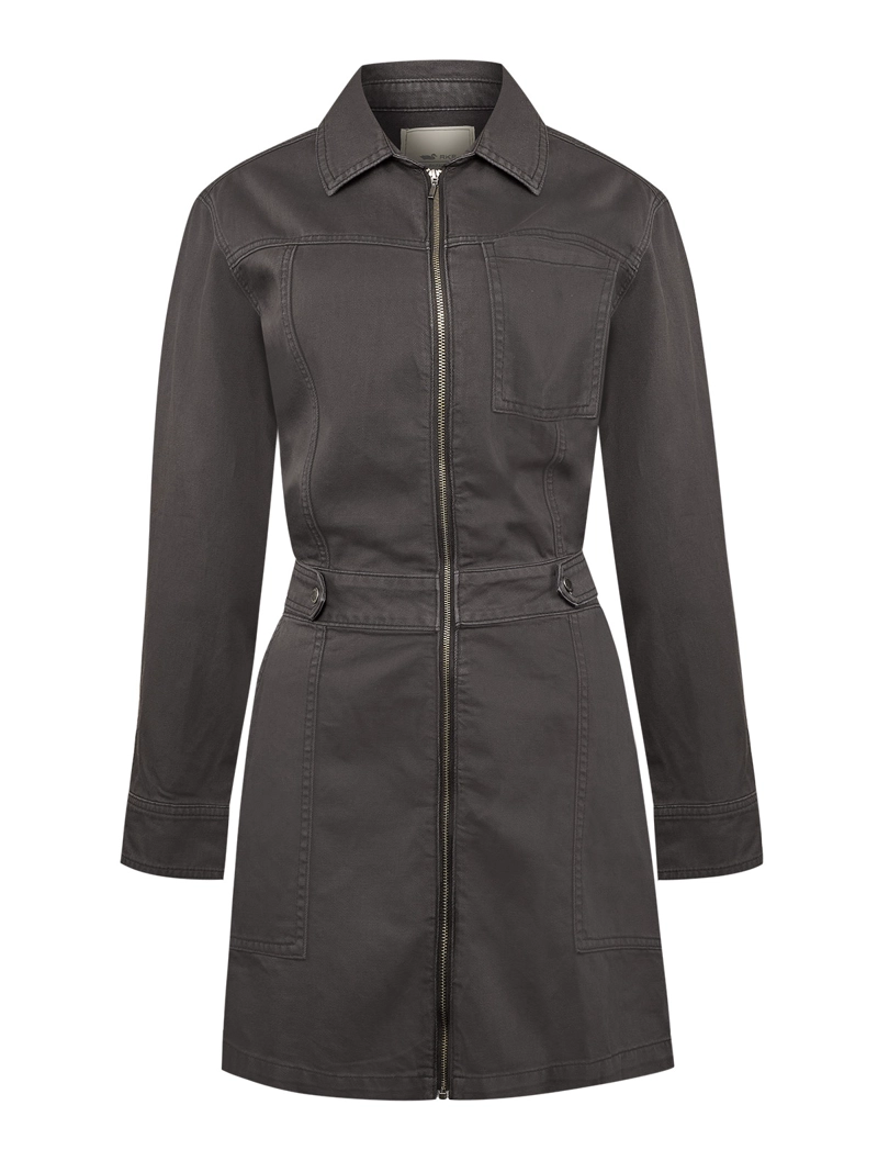 VESTIDO ALGODON/LINO MUJER ROURI GRIS ROCKFORD - 1