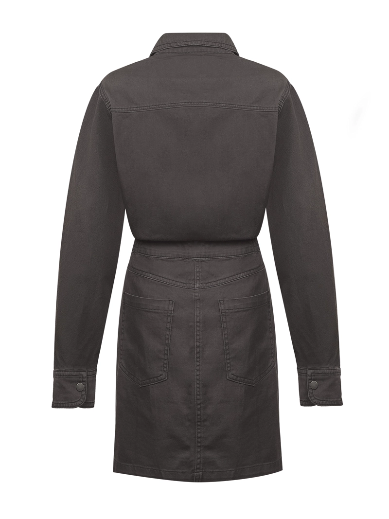 VESTIDO ALGODON/LINO MUJER ROURI GRIS ROCKFORD - 2