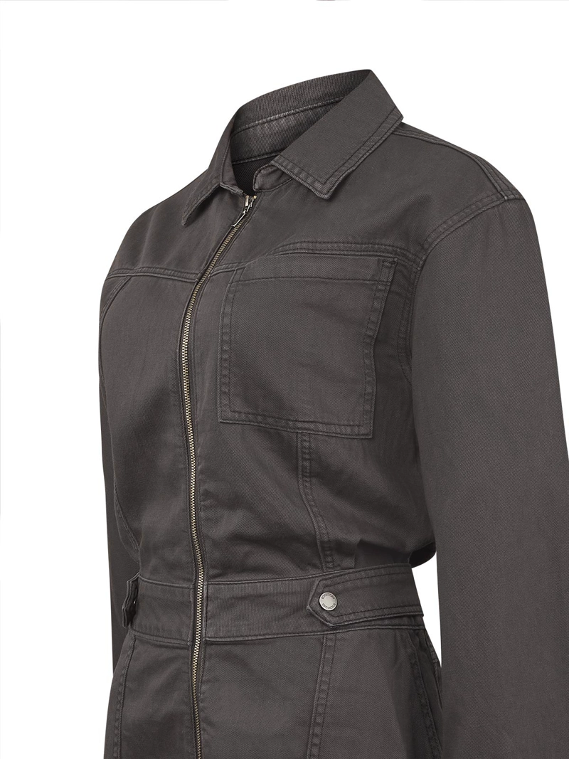 VESTIDO ALGODON/LINO MUJER ROURI GRIS ROCKFORD - 4
