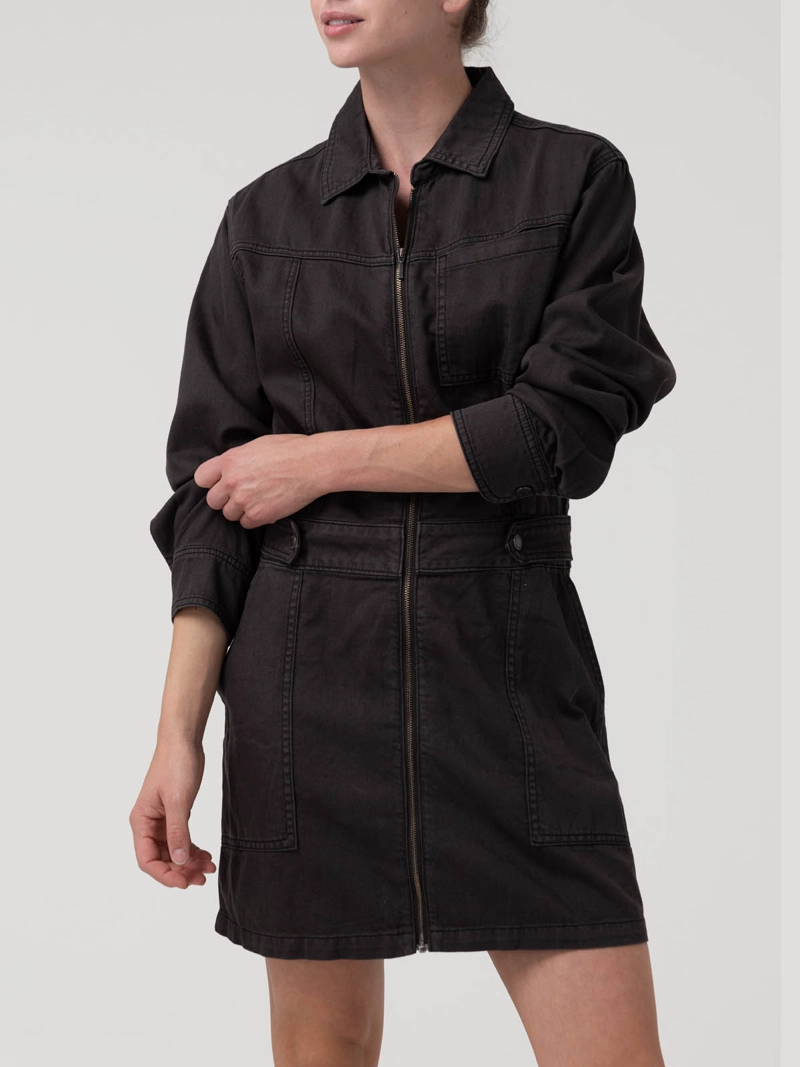 VESTIDO ALGODON/LINO MUJER ROURI GRIS ROCKFORD - 5