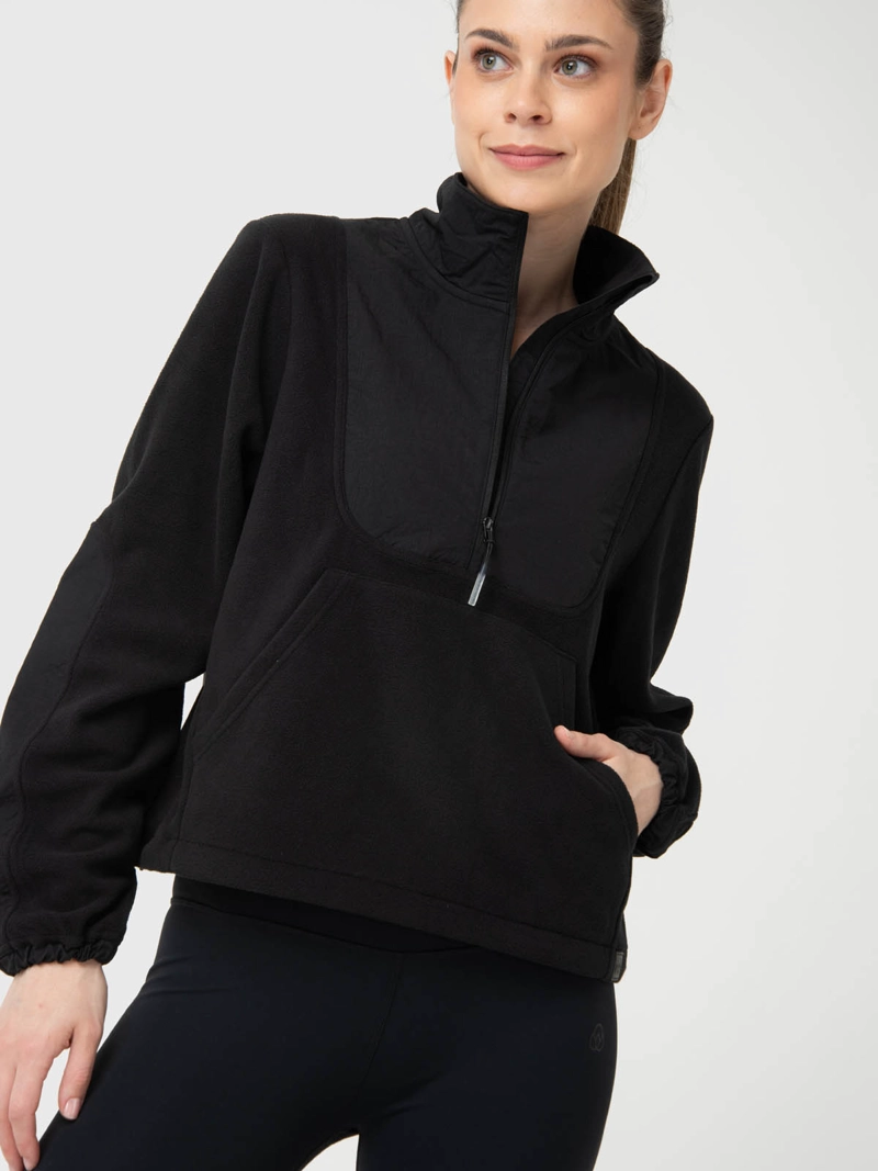 POLERON MUJER MID ZIP NEGRO BSOUL - 1