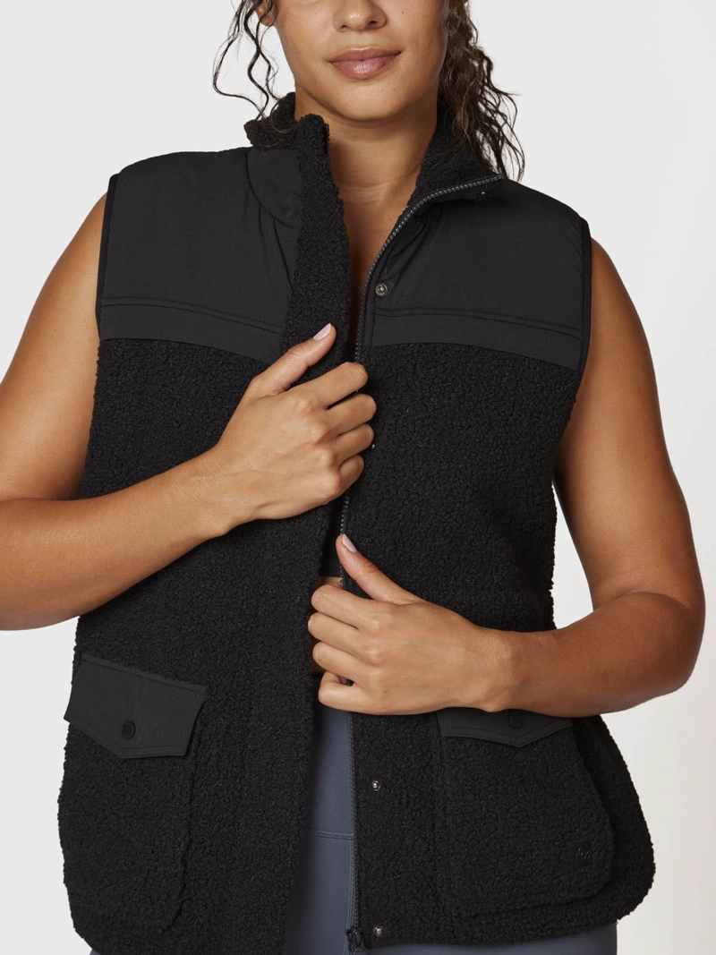 PARKA MUJER SHERPA NEGRA BSOUL - 1