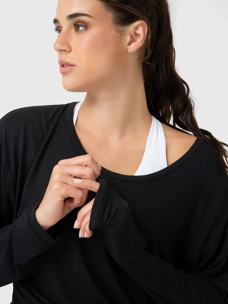 POLERA MUJER TWIST-BACK NEGRA BSOUL - 4