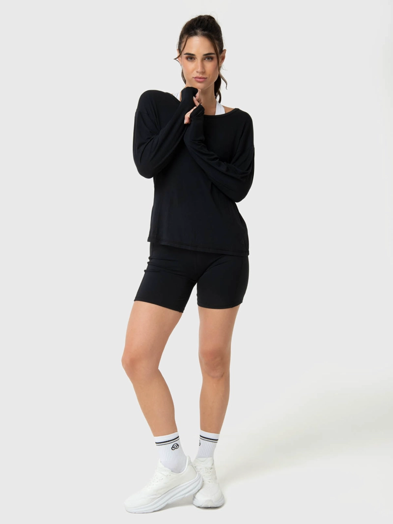 POLERA MUJER TWIST-BACK NEGRA BSOUL - 5