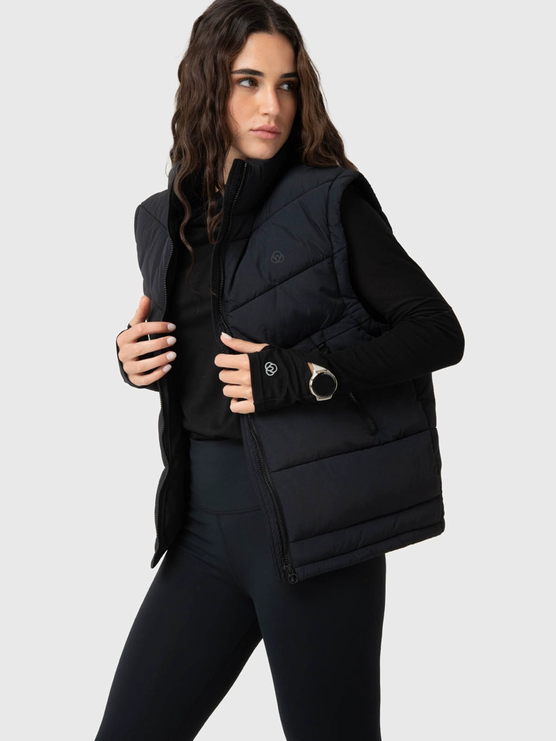 PARKA MUJER SLEEVELES NEGRA BSOUL - 1