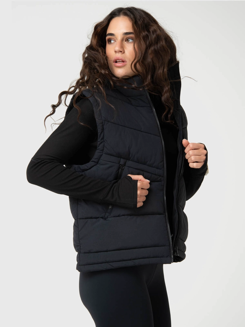 PARKA MUJER SLEEVELES NEGRA BSOUL - 2