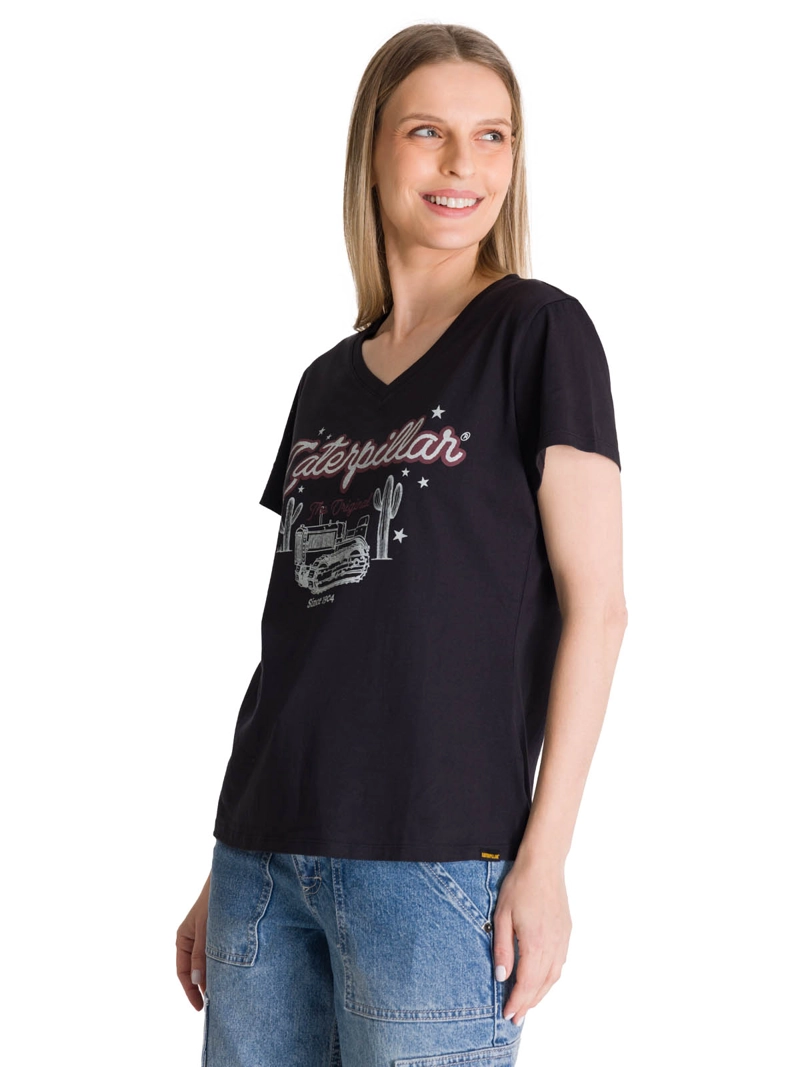 POLERA MANGA CORTA MUJER V-NECK GRAPHIC TEE CAT - 2