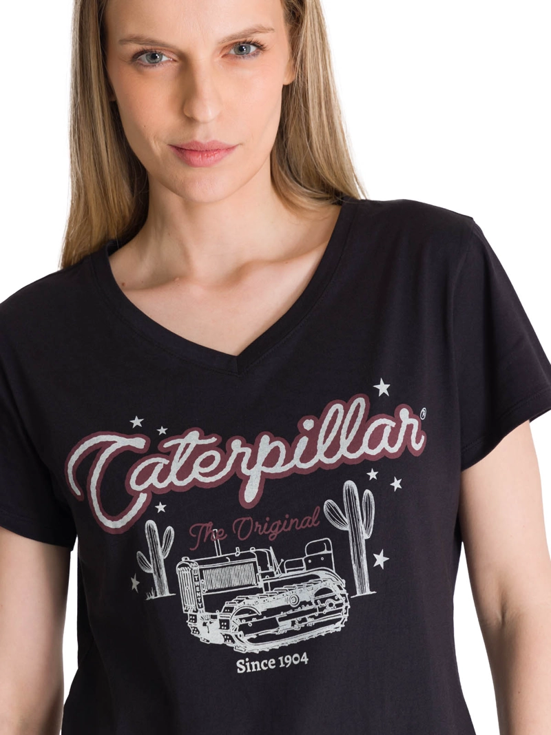 POLERA MANGA CORTA MUJER V-NECK GRAPHIC TEE CAT - 5