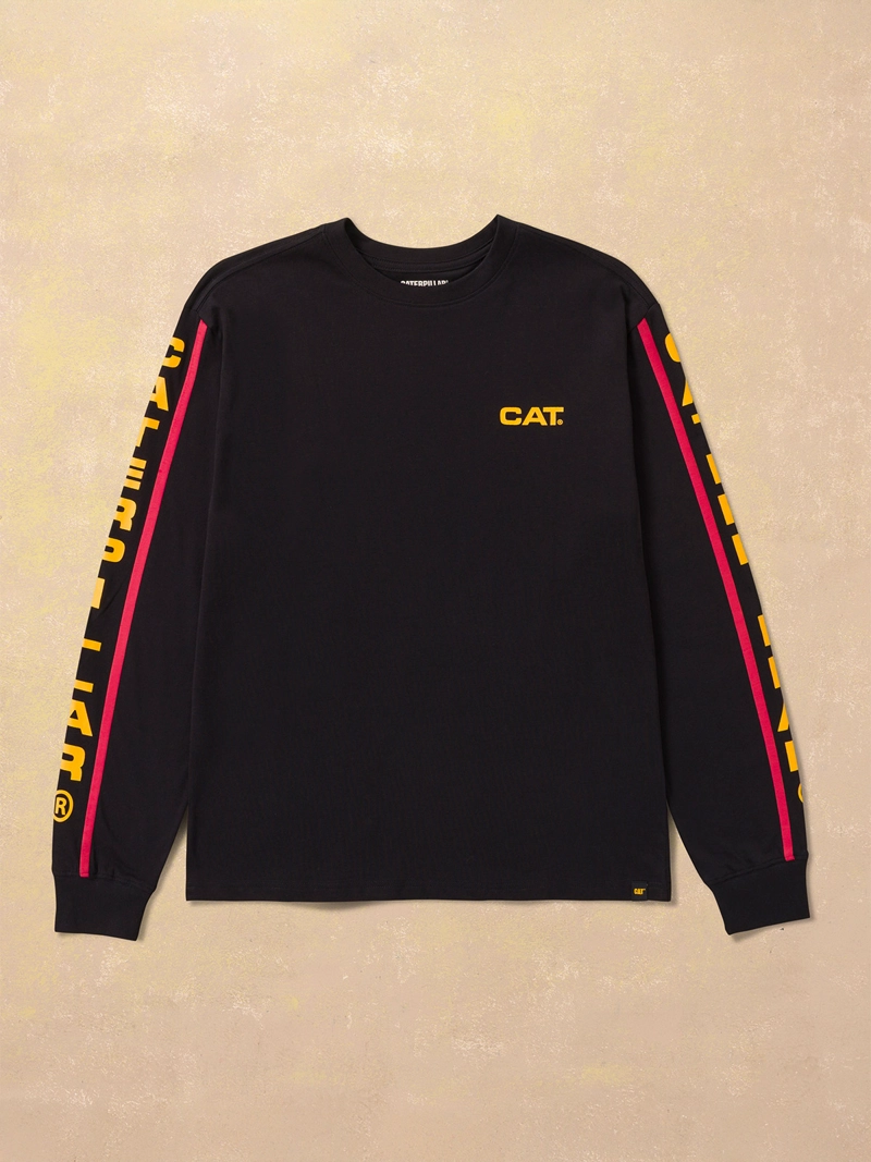 POLERA MANGA LARGA HOMBRE LOGO NEGRO CAT - 1
