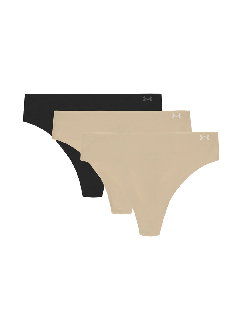 PACK 3 CALZON MUJER PURE STRETCH NO SHOW TANGA CAFE  UNDER ARMOUR - 1