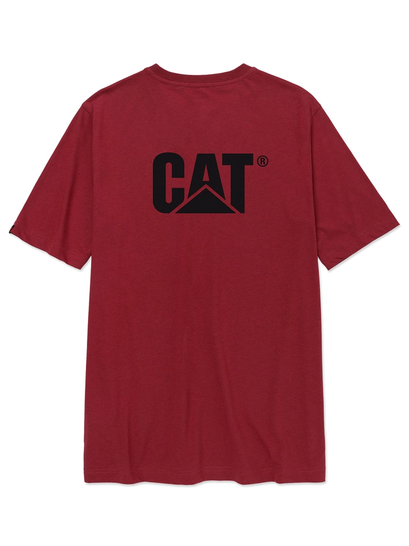 POLERA MANGA CORTA HOMBRE LOGO POCKET ROJA CAT - 2