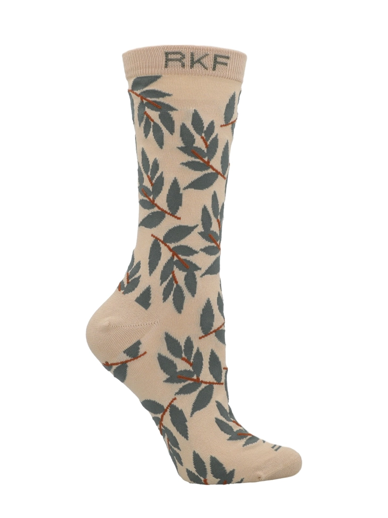 CALCETIN BAMBU MUJER C LEAVES BEIGE ROCKFORD - 1