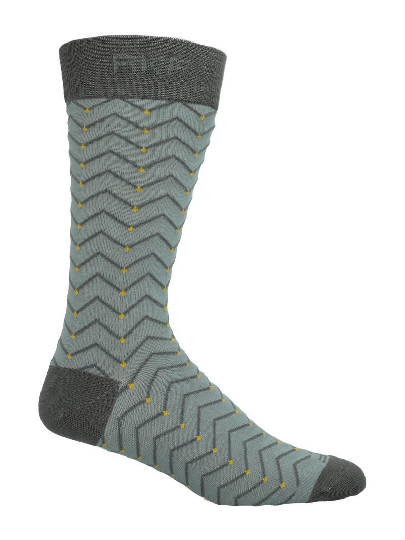 CALCETIN BAMBU HOMBRE C ZIGZAG DOTS VERDE ROCKFORD - 1