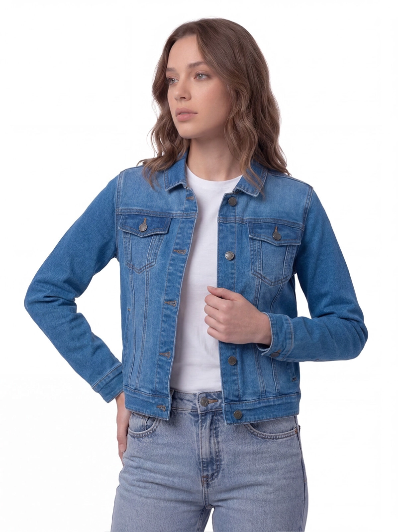 CHAQUETA JEANS MUJER FUNDATION AZUL CAT - 1