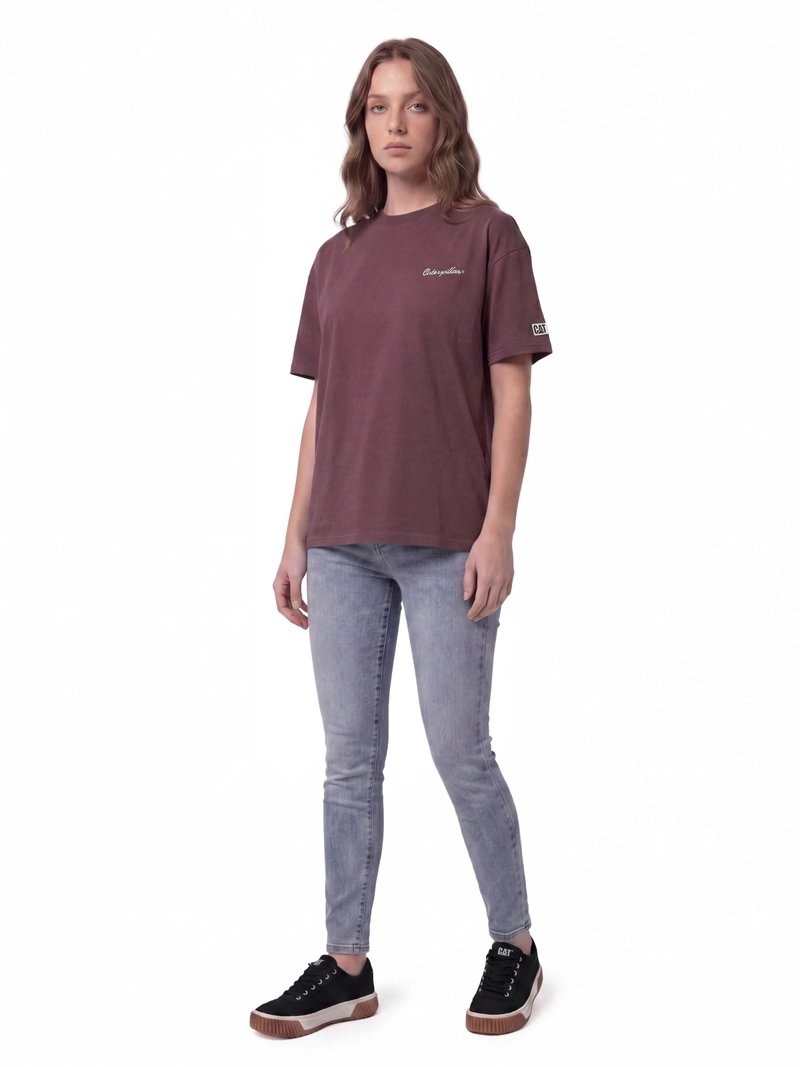 POLERA MUJER BOXY HEAVYWEIGHT EMB BURDEO  CAT - 4