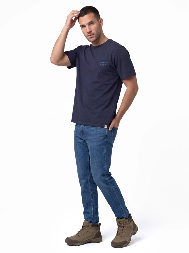 POLERA MANGA CORTA HOMBRE HERITAGE PEORIA AZUL CAT - 4