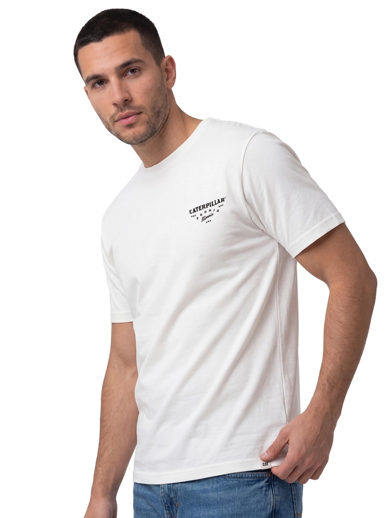 POLERA MANGA CORTA HOMBRE HERITAGE PEORIA BLANCO CAT - 1