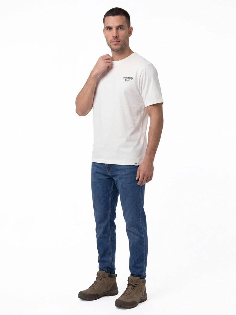 POLERA MANGA CORTA HOMBRE HERITAGE PEORIA BLANCO CAT - 4