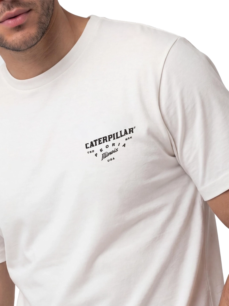 POLERA MANGA CORTA HOMBRE HERITAGE PEORIA BLANCO CAT - 5