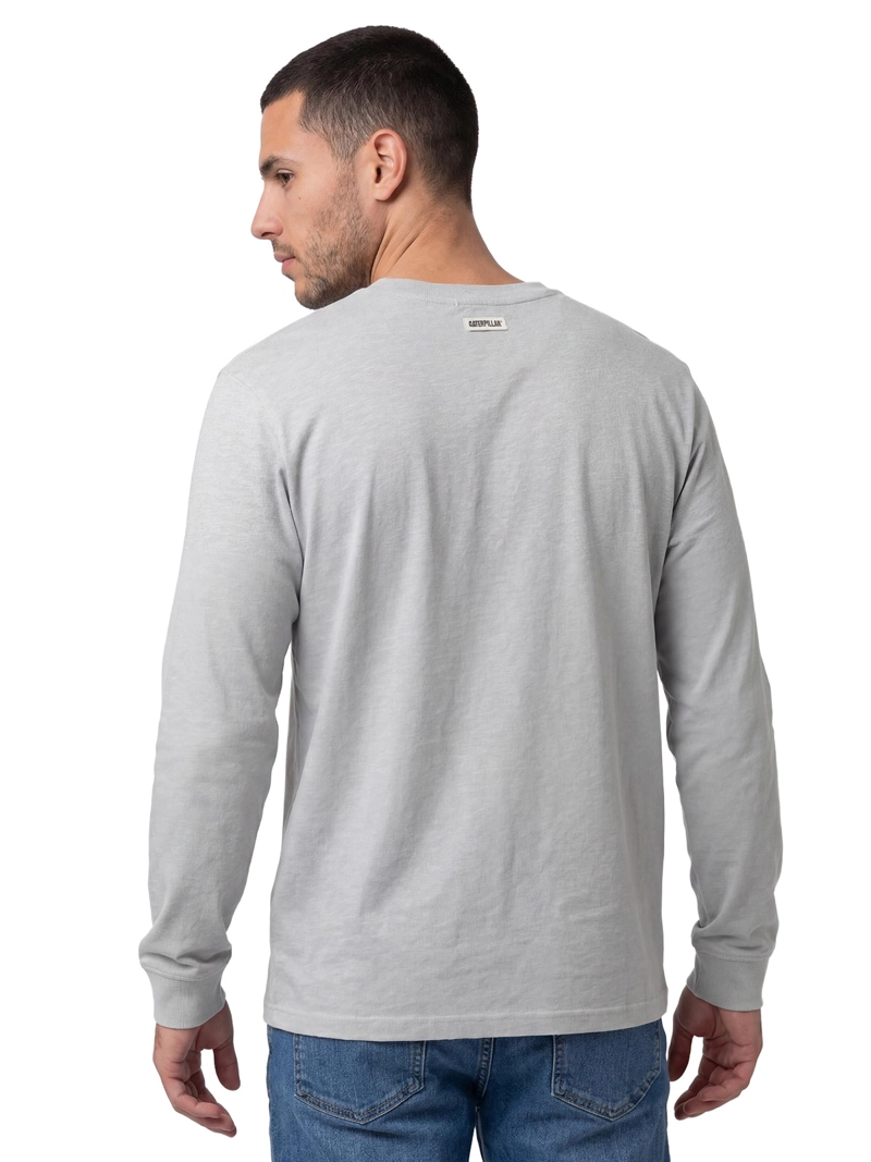 POLERA MANGA LARGA HENLEY HOMBRE SLUB KNIT GRIS CAT - 2