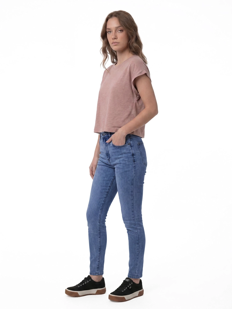 POLERA MUJER SLUB KNIT FASHION ROSA PALIDO CAT - 4