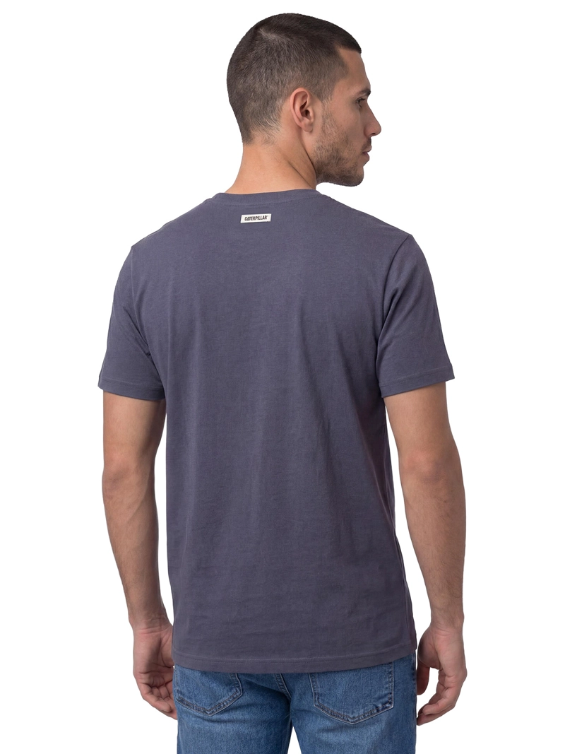 POLERA MANGA CORTA HENLEY HOMBRE SLUB KNIT AZUL CAT - 2