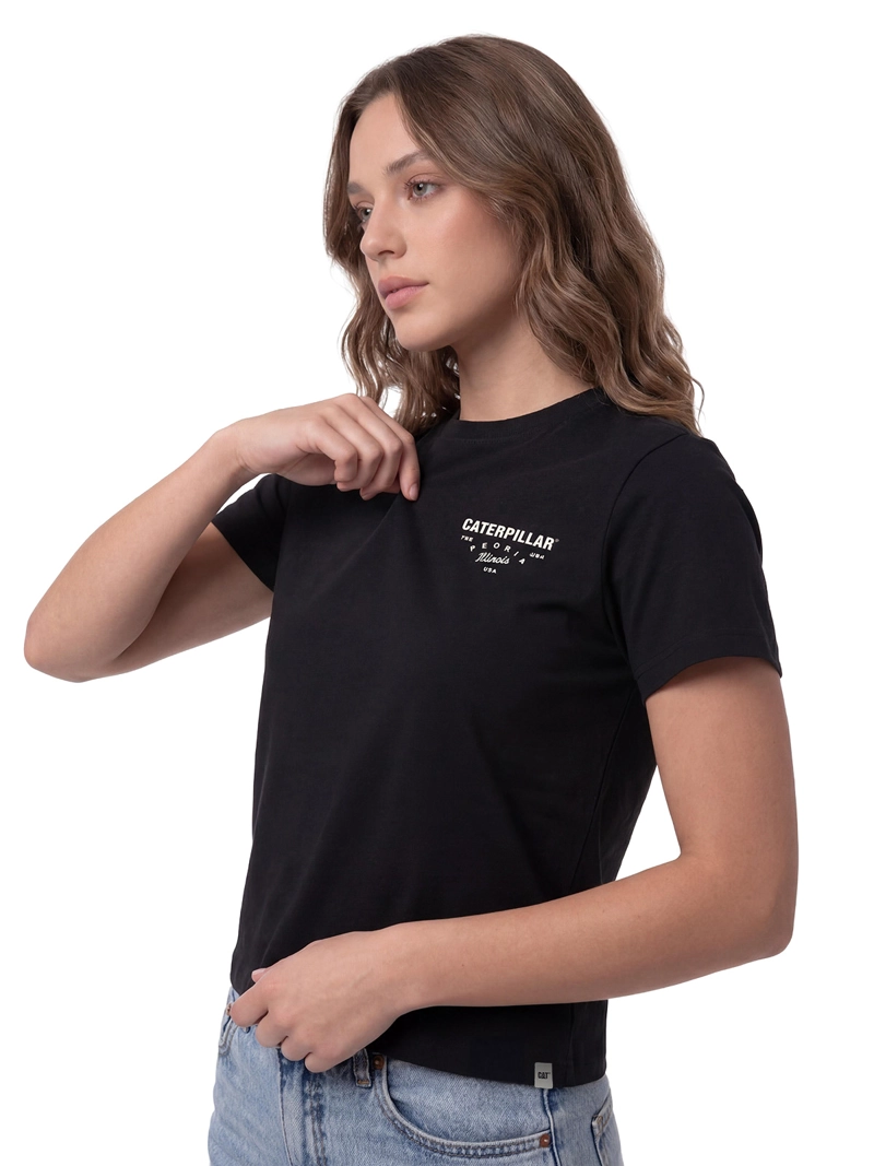 POLERA MANGA CORTA MUJER HERITAGE PEORIA NEGRO CAT - 1