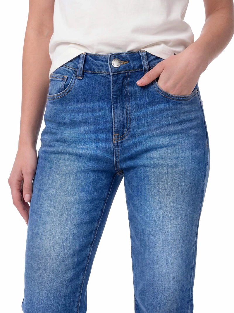 JEANS MUJER HIGH-RISE STRAIGHT LEG AZUL INDIGO CAT - 5
