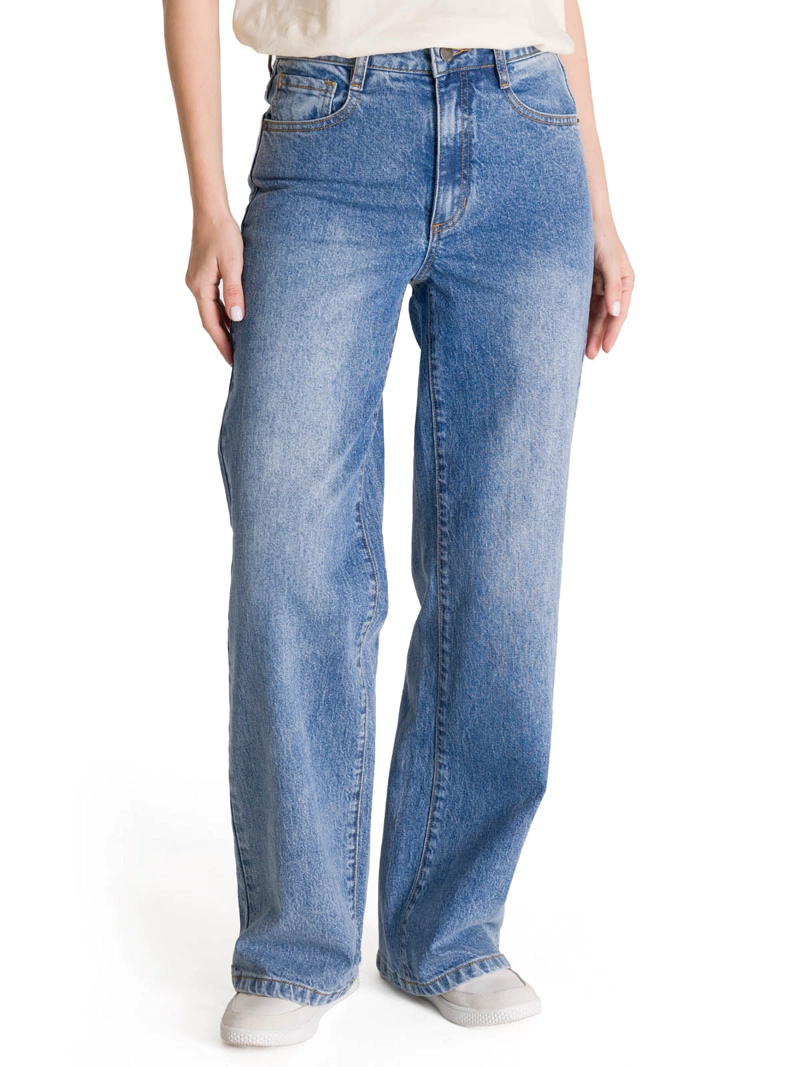 JEANS MUJER DENIM WIDE LEG AZUL CAT - 1
