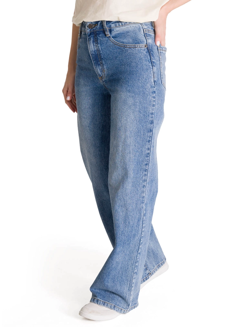JEANS MUJER DENIM WIDE LEG AZUL CAT - 2