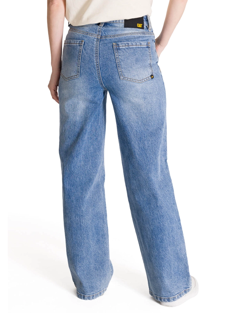 JEANS MUJER DENIM WIDE LEG AZUL CAT - 4