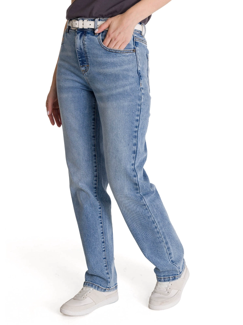 JEANS MUJER DENIM HIGH-RISE STRAIGHT AZUL CAT - 2