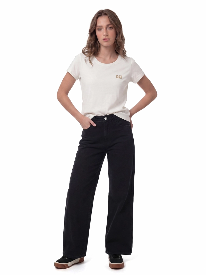 JEANS MUJER DENIM WIDE LEG - BLACK STONE CAT - 4