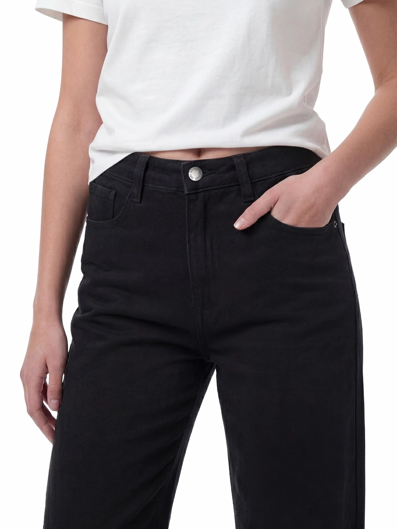 JEANS MUJER DENIM WIDE LEG - BLACK STONE CAT - 5