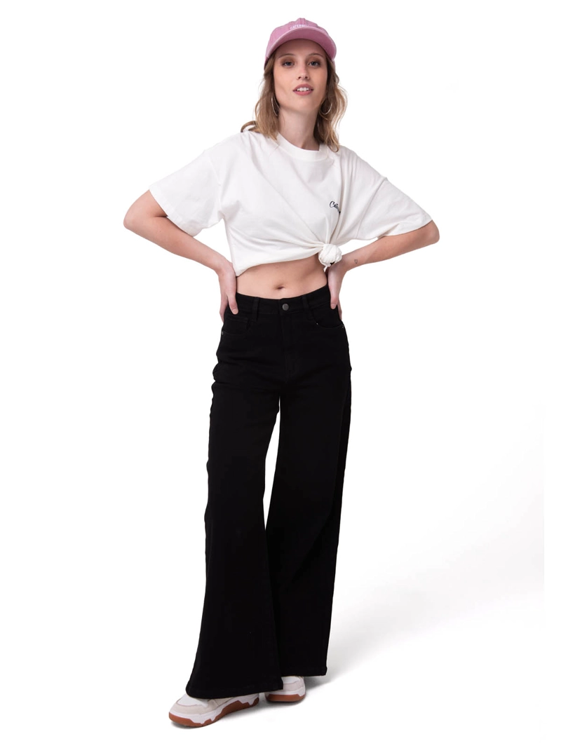 JEANS MUJER DENIM WIDE LEG - BLACK STONE CAT - 6