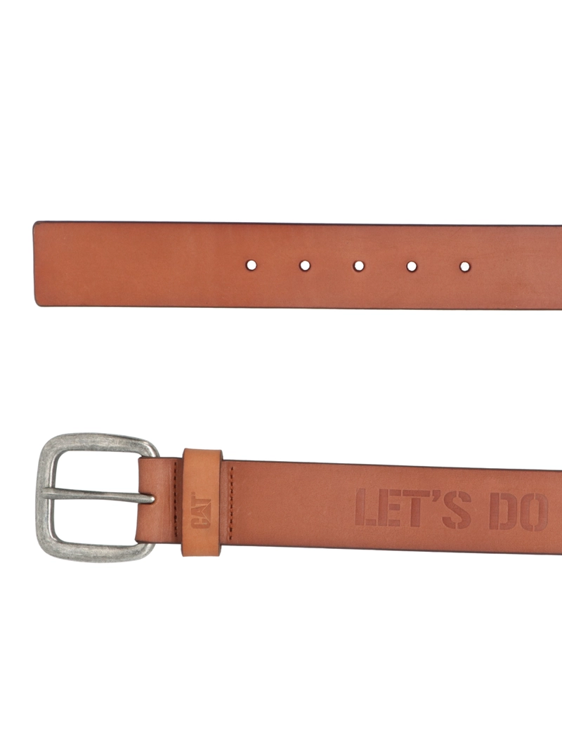 CINTURON HOMBRE DO THE WORK LEATHER BELT CAFE  CAT - 2