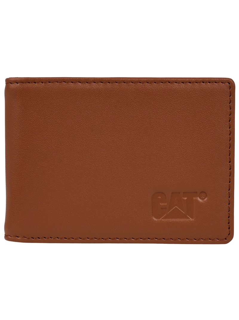 BILLETERA DE CUERO HOMBRE SYDNEY CON CLIP COGNAC CAT - 3