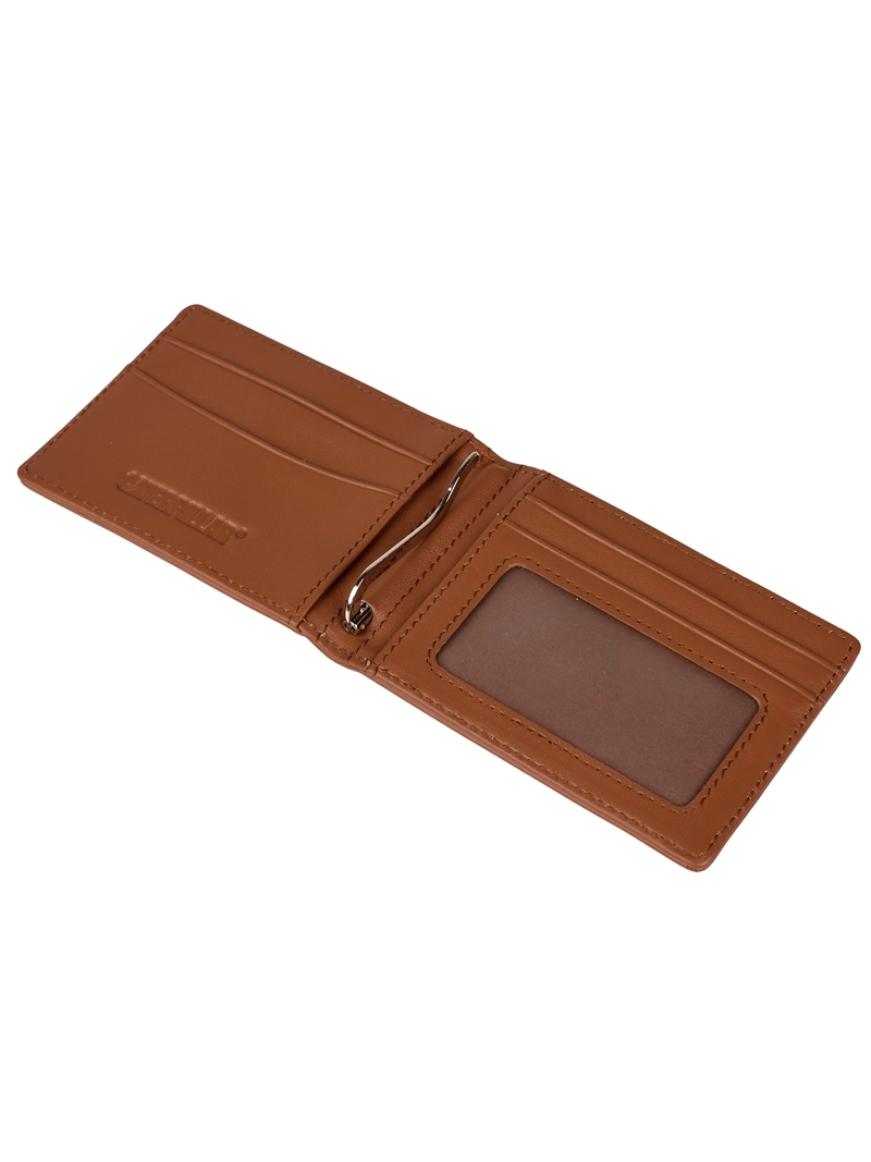 BILLETERA DE CUERO HOMBRE SYDNEY CON CLIP COGNAC CAT - 4