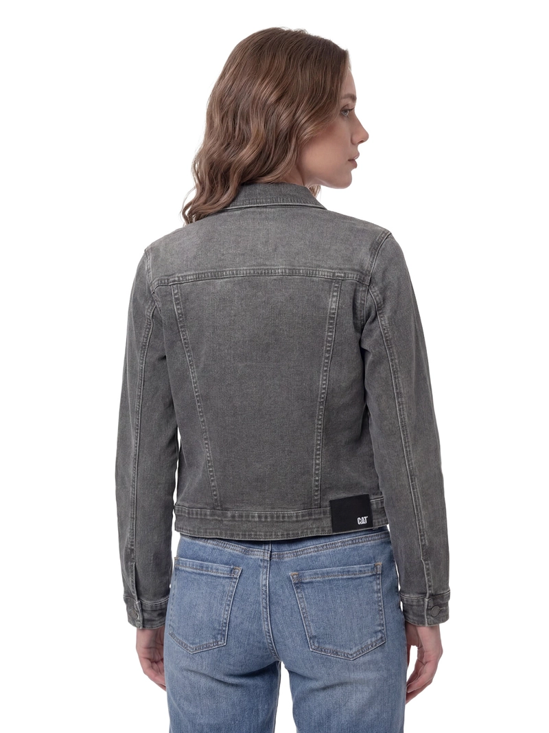 CHAQUETA JEANS MUJER FUNDATION GRIS CAT - 2