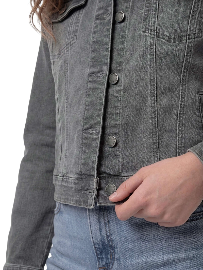 CHAQUETA JEANS MUJER FUNDATION GRIS CAT - 5
