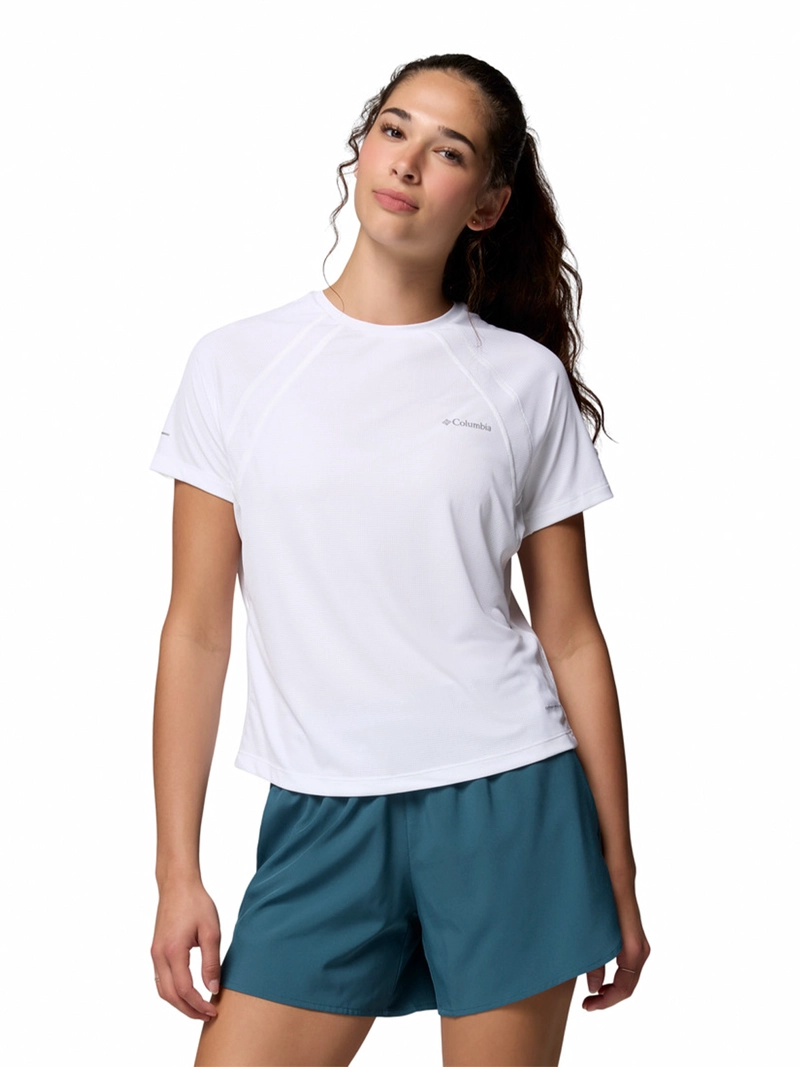 POLERA MC MUJER STEALTH SPRING BLANCO COLUMBIA - 1