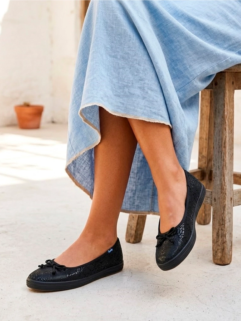 ZAPATILLA CUERO MUJER MAISIE BALLET LTHR NEGRO KEDS - 2