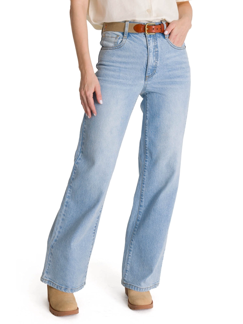 JEANS MUJER DENIM WIDE LEG AZUL CAT - 1