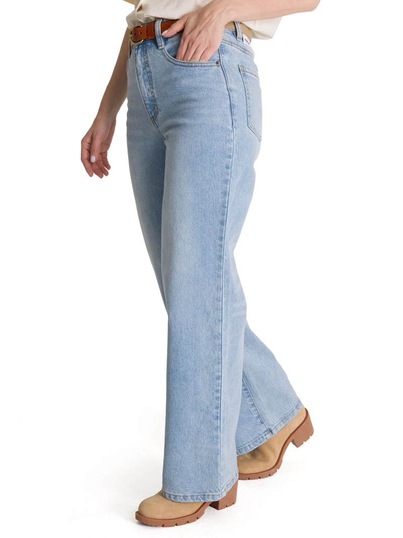 JEANS MUJER DENIM WIDE LEG AZUL CAT - 2