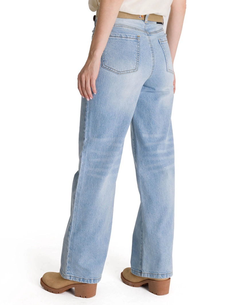 JEANS MUJER DENIM WIDE LEG AZUL CAT - 4