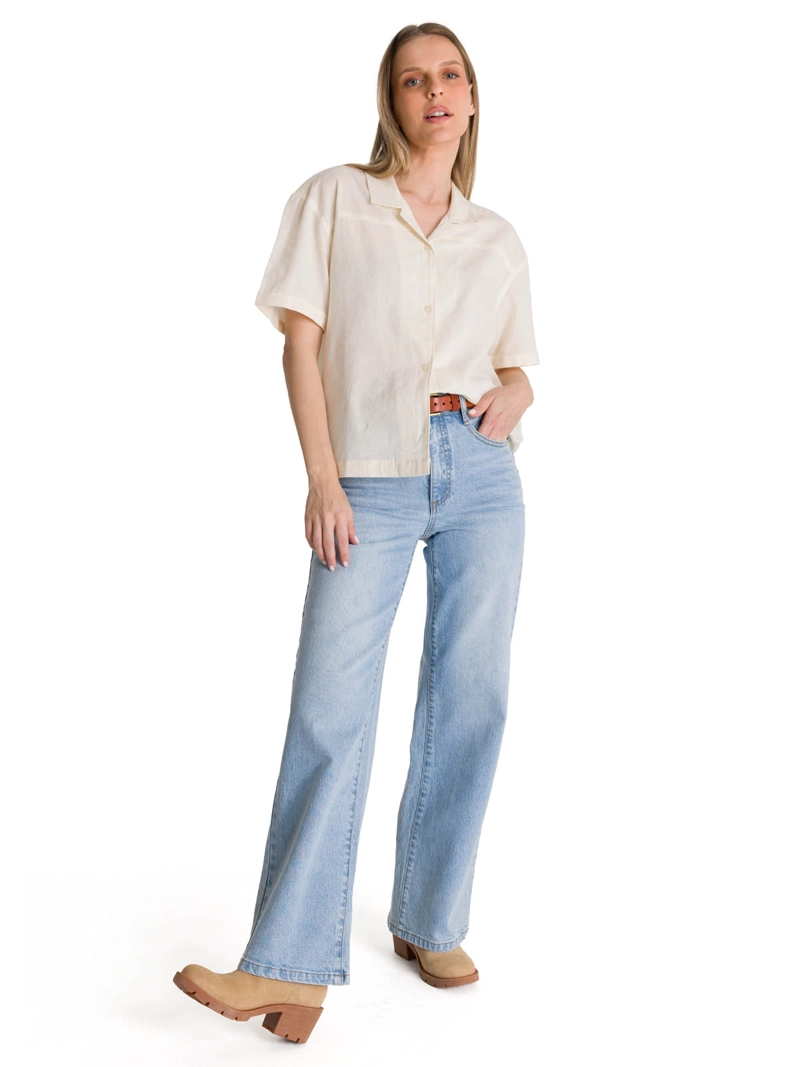 JEANS MUJER DENIM WIDE LEG AZUL CAT - 7