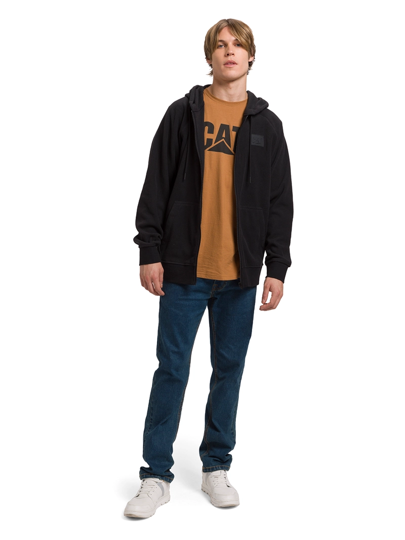 POLAR HOMBRE MICROFLEECE FULL ZIP NEGRO ABSTRACTO CAT - 2